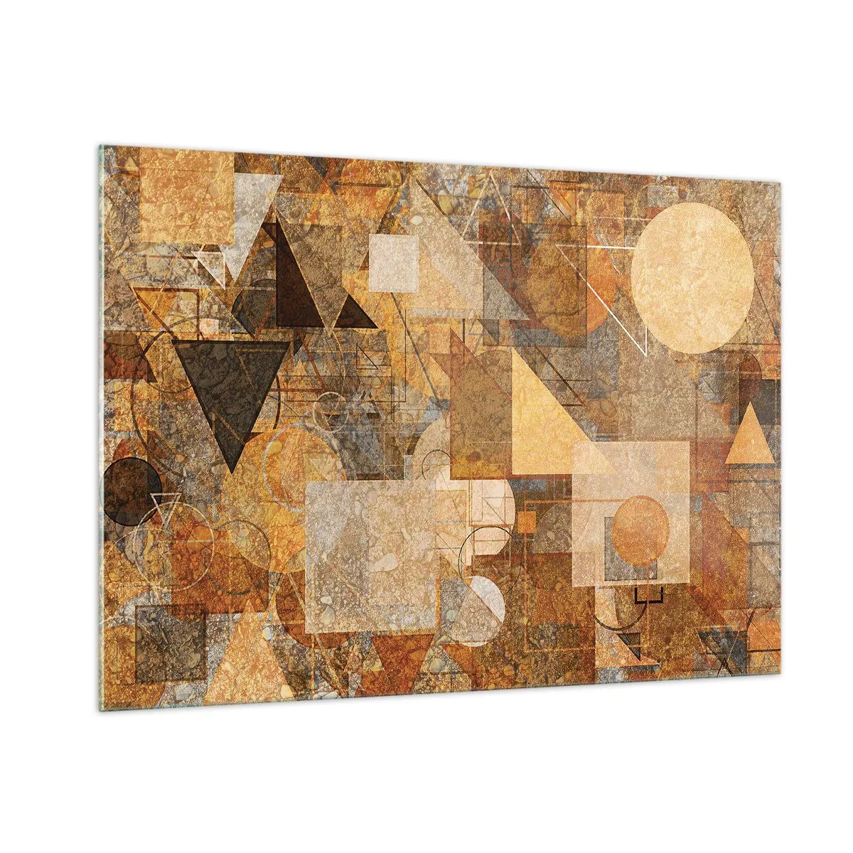 Quadro em vidro - Estudo Cubista em Bronze - 100x70 cm