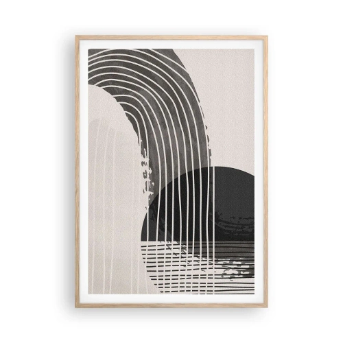 Pôster com moldura de carvalho claro - Ida e volta - 70x100 cm