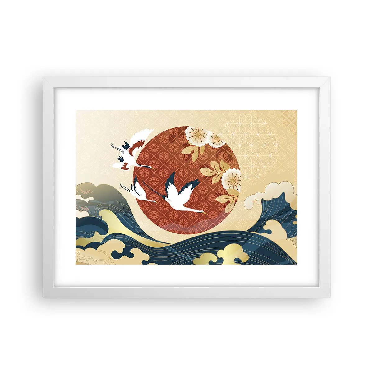 Pôster em moldura branca - Conto de fadas japonês - 40x30 cm