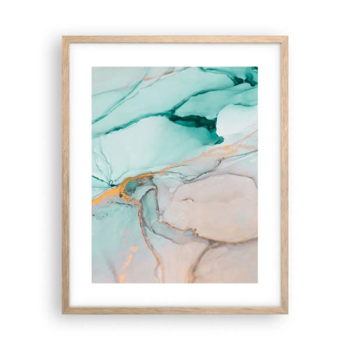 Pôster com moldura de carvalho claro - Dança das formas e cores - 40x50 cm