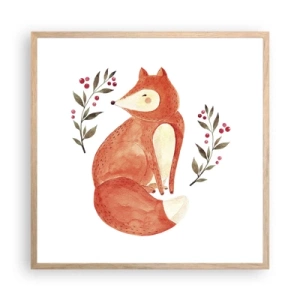 Pôster com moldura de carvalho claro - Pequeno ruivo - 60x60 cm