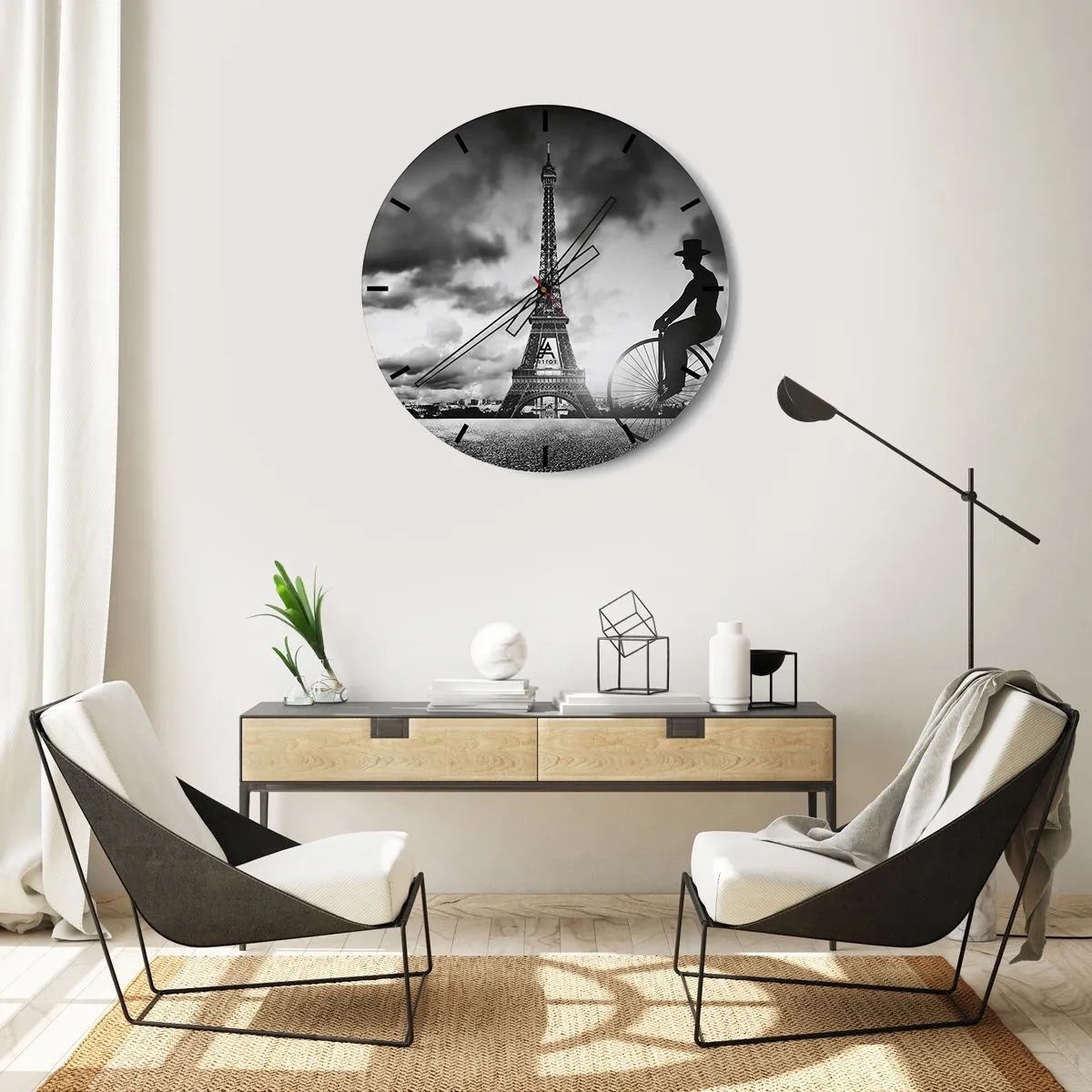 Relógio de parede - Relógio em vidro - Saudades da Belle Époque - 40x40 cm