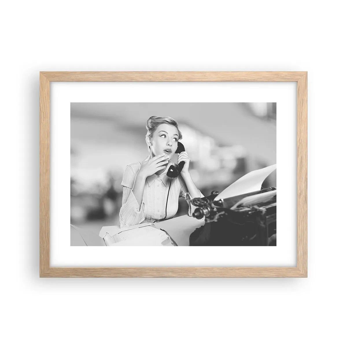 Pôster com moldura de carvalho claro - Olá, estes são os anos 50. - 40x30 cm