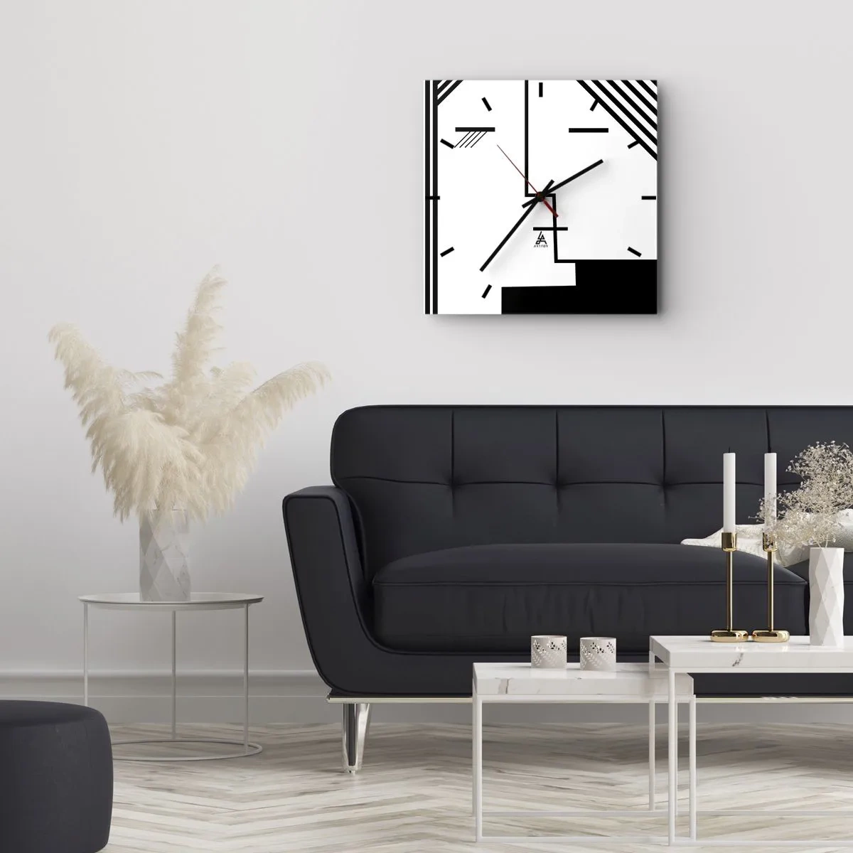 Relógio de parede - Relógio em vidro - Apenas um beijo - 30x30 cm