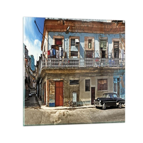 Quadro em vidro - Vibrações de Havana - 30x30 cm