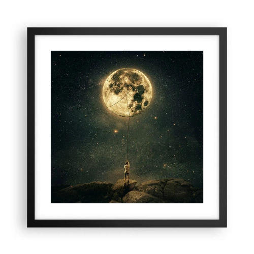 Pôster com moldura preta - Aquele que roubou a lua - 40x40 cm