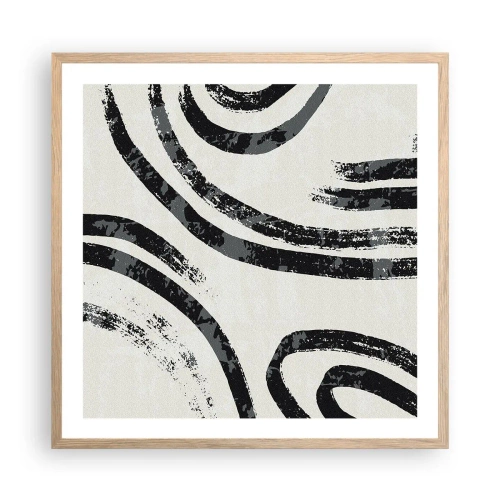 Pôster com moldura de carvalho claro - Meio parado - 60x60 cm