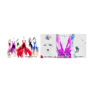 Amostra de papel de parede Premium Canvas - Colorido desfile - Desfile de moda, Mulher, Vestir - 100x30 cm