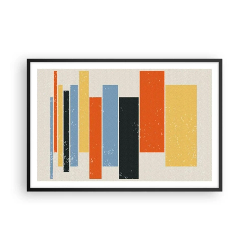 Pôster com moldura preta - Notação musical - 91x61 cm