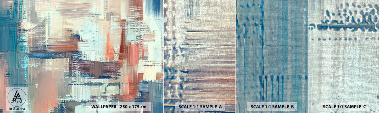 Amostra de papel de parede Premium Canvas - Alcance a luz - Pastel, Minimalismo, Brilhante - 100x30 cm