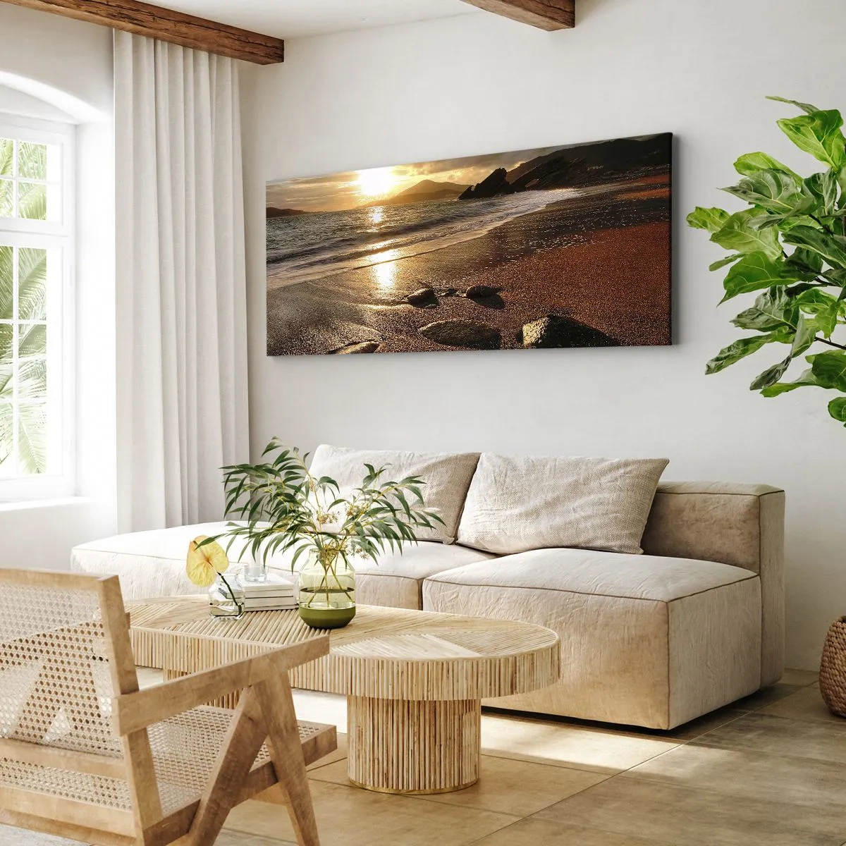 Quadro em tela - Siga o sol em direção às colinas - 120x50 cm