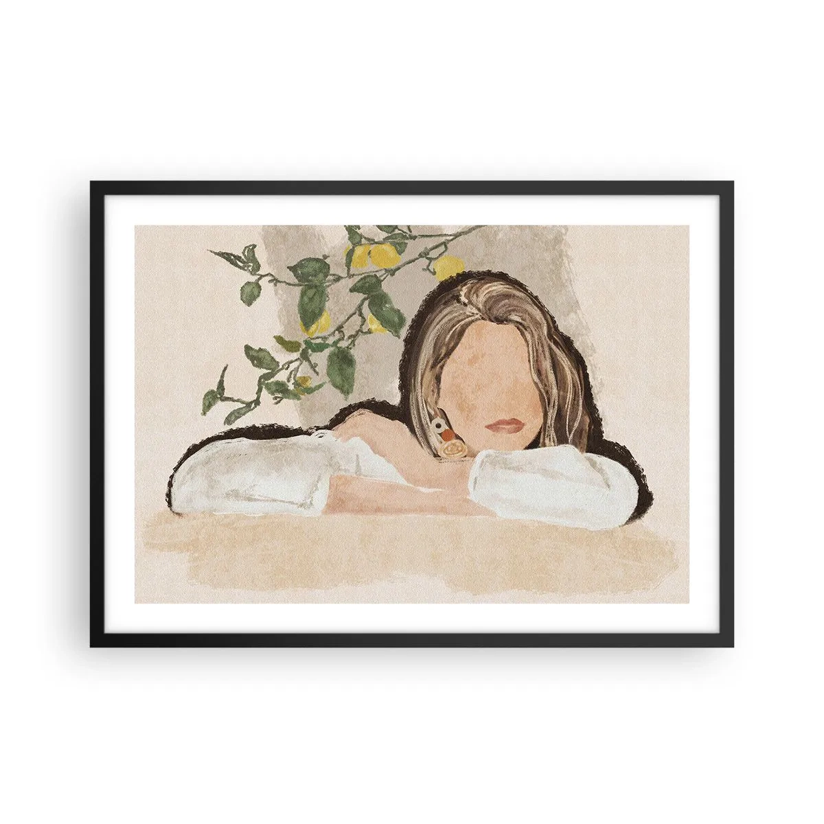 Pôster com moldura preta - Beleza do sul - 70x50 cm