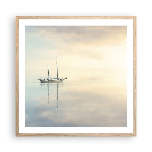 Pôster com moldura de carvalho claro - Num mar de silêncio - 60x60 cm