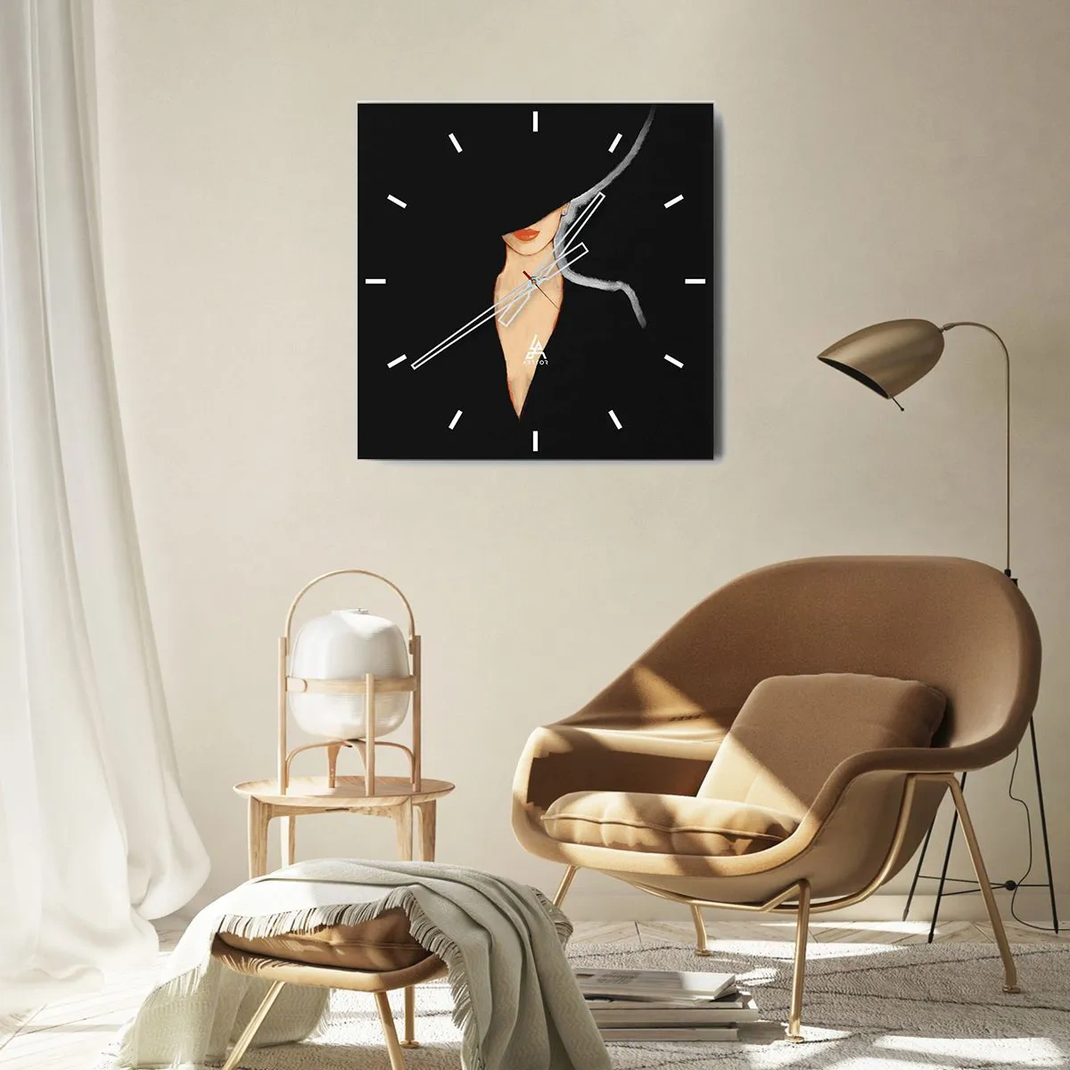 Relógio de parede - Relógio em vidro - Elegância e estilo - 30x30 cm