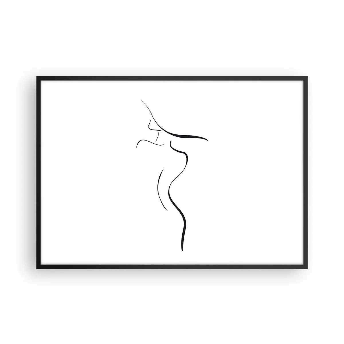 Pôster com moldura preta - Elusiva como uma onda - 100x70 cm