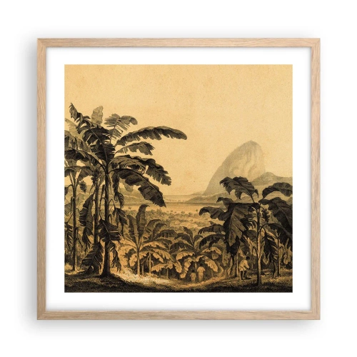 Pôster com moldura de carvalho claro - num clima colonial - 50x50 cm