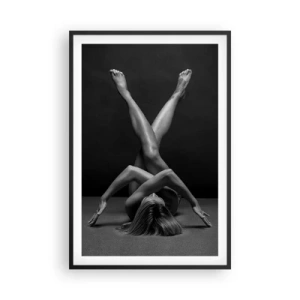 Pôster com moldura preta - Geometria da nudez - 61x91 cm
