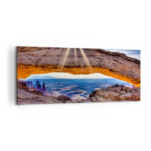 Quadro em tela - Através do portão de pedra - 100x40 cm