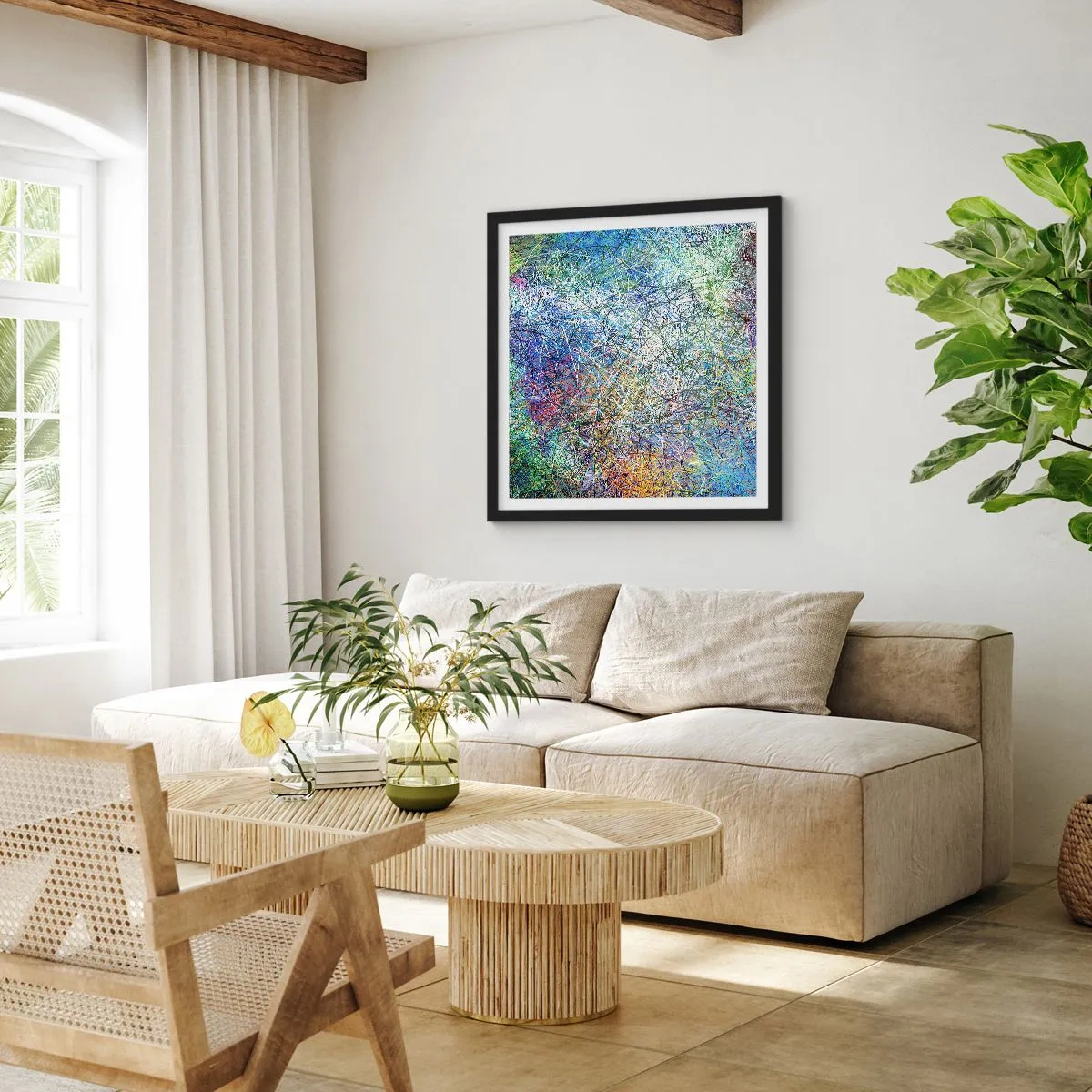 Pôster com moldura preta - Não é assim tão simples - 50x50 cm