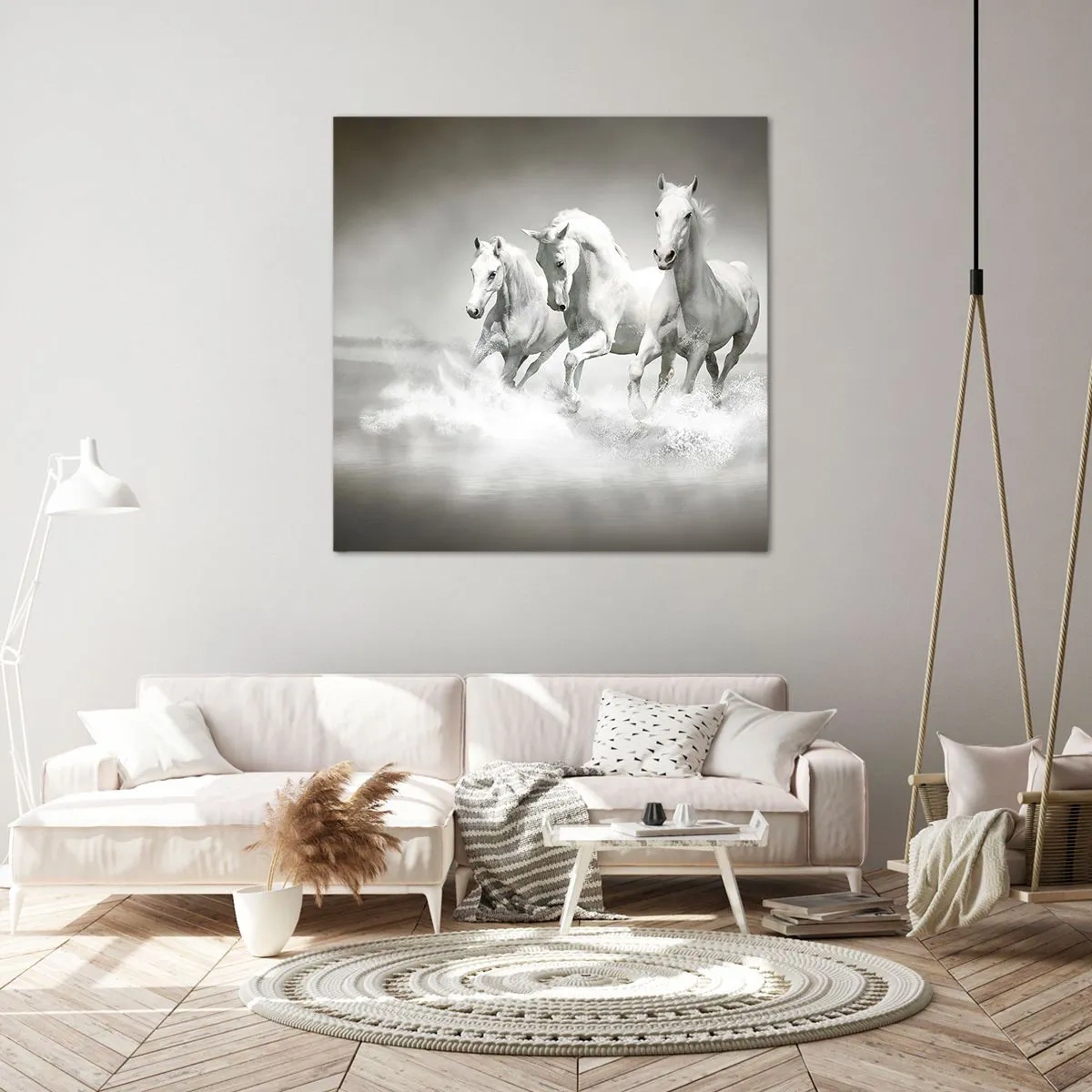 Quadro em tela - Loucura branca - 60x60 cm