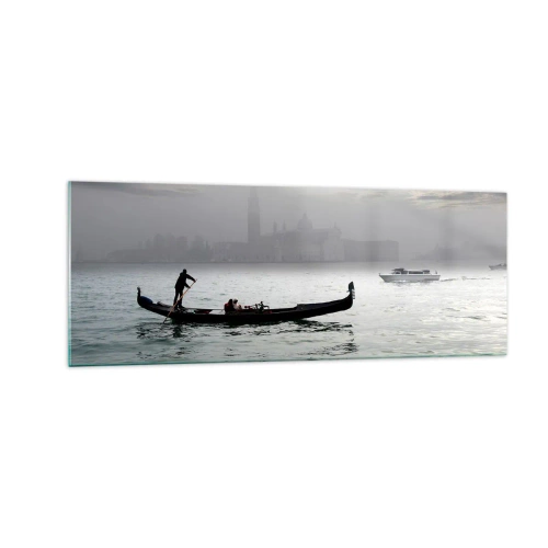 Quadro em vidro - Uma cidade fabulosa feita de água e nevoeiro - 140x50 cm