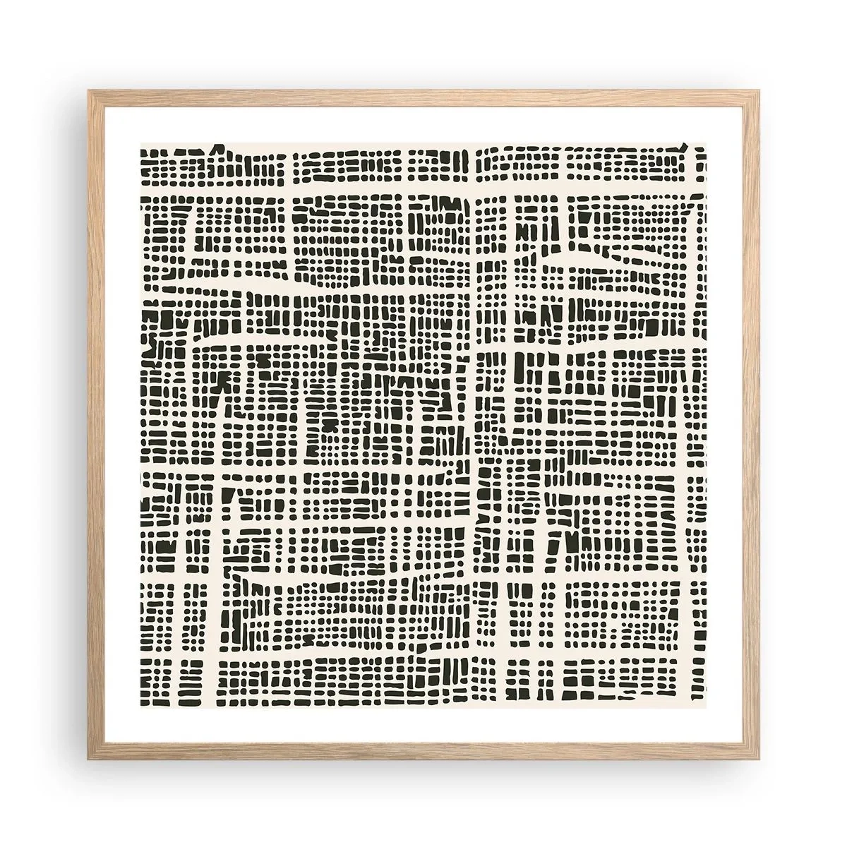 Pôster com moldura de carvalho claro - Uma composição tecida - 60x60 cm