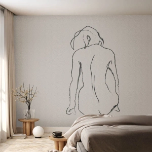 Papel de Parede Premium Sand - Nu de rapariga - Agir, Linha, Desenho - 100x70 cm