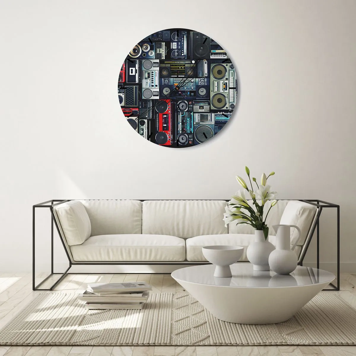 Relógio de parede - Relógio em vidro - Saudades dos anos 80. - 40x40 cm