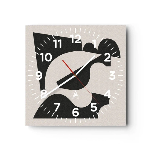 Relógio de parede - Relógio em vidro - Para automontagem - 30x30 cm