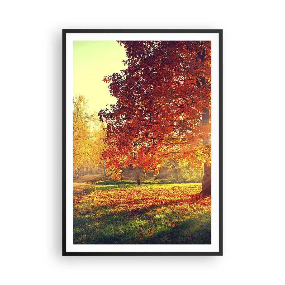 Pôster com moldura preta - O vermelho é lindo - 70x100 cm