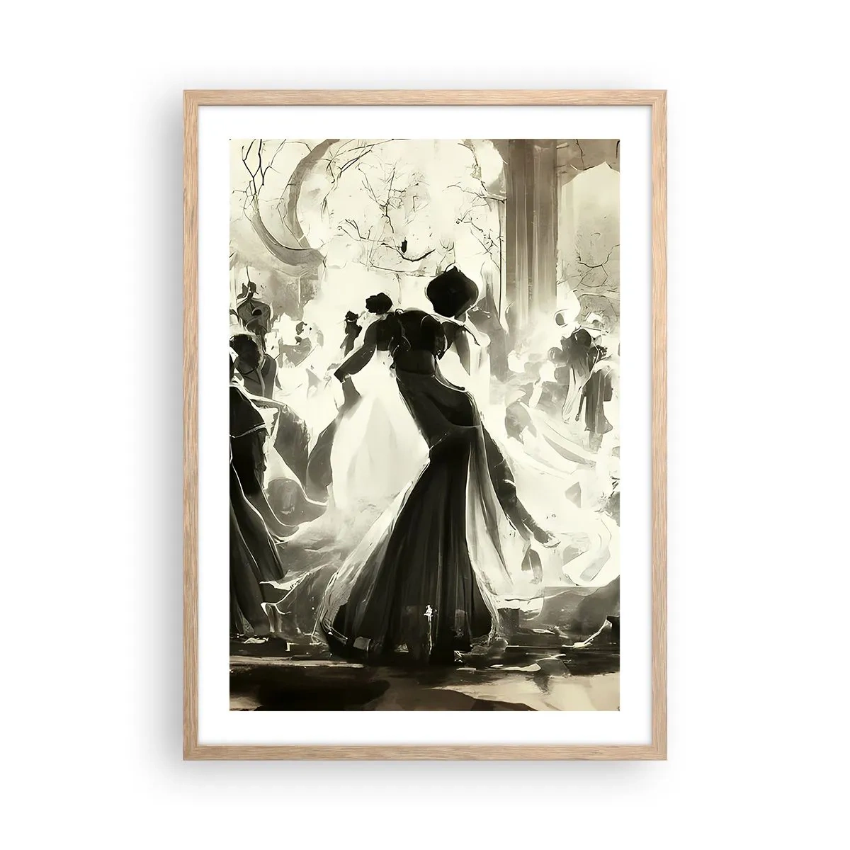 Pôster com moldura de carvalho claro - O grande baile de máscaras - 50x70 cm