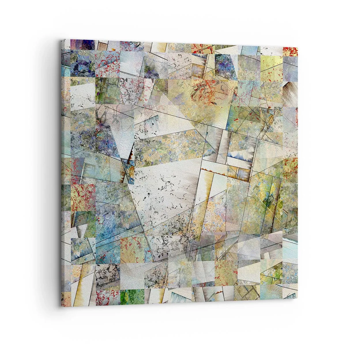 Quadro em tela - Embaralhamento geométrico - 50x50 cm