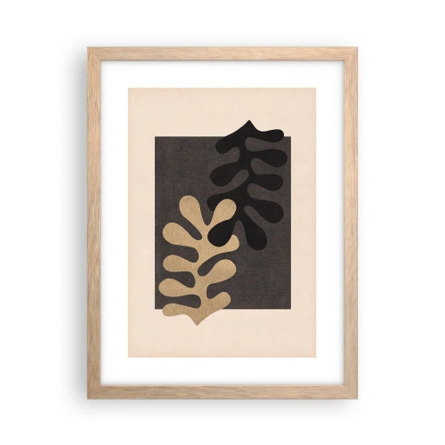 Pôster com moldura de carvalho claro - Ausência e complemento - 30x40 cm
