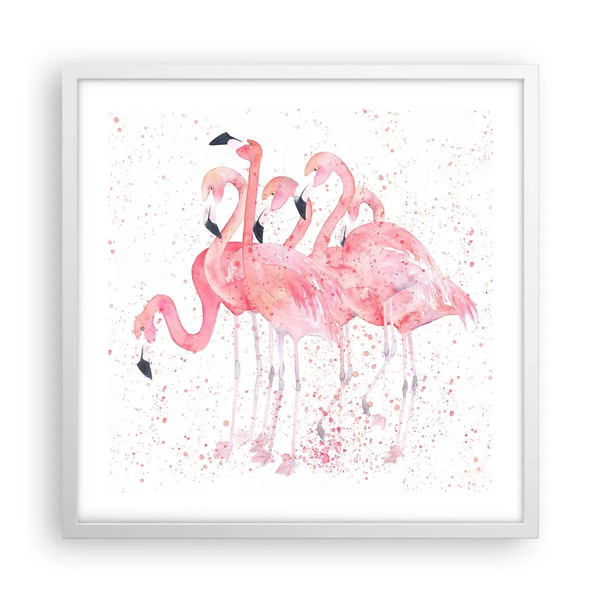 Pôster em moldura branca - Conjunto cor-de-rosa - 50x50 cm