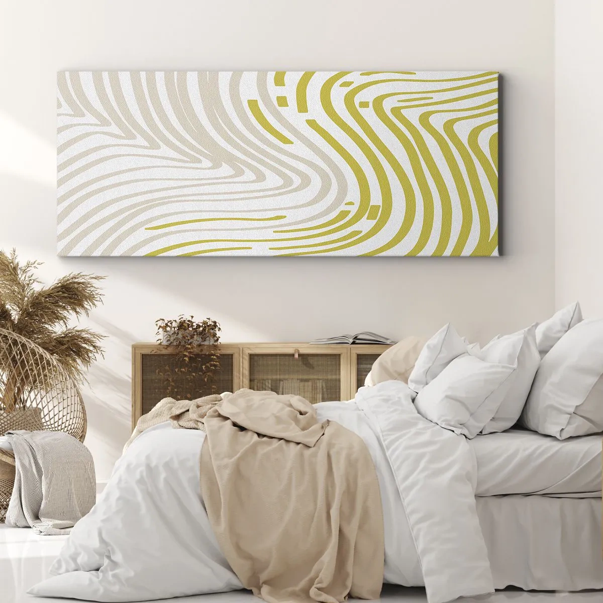 Quadro em tela - Uma composição com uma curvatura suave - 140x50 cm