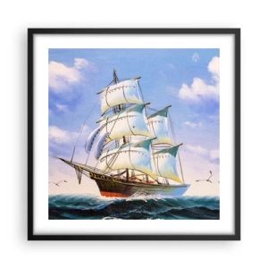 Pôster com moldura preta - Orgulhosamente com o vento - 50x50 cm