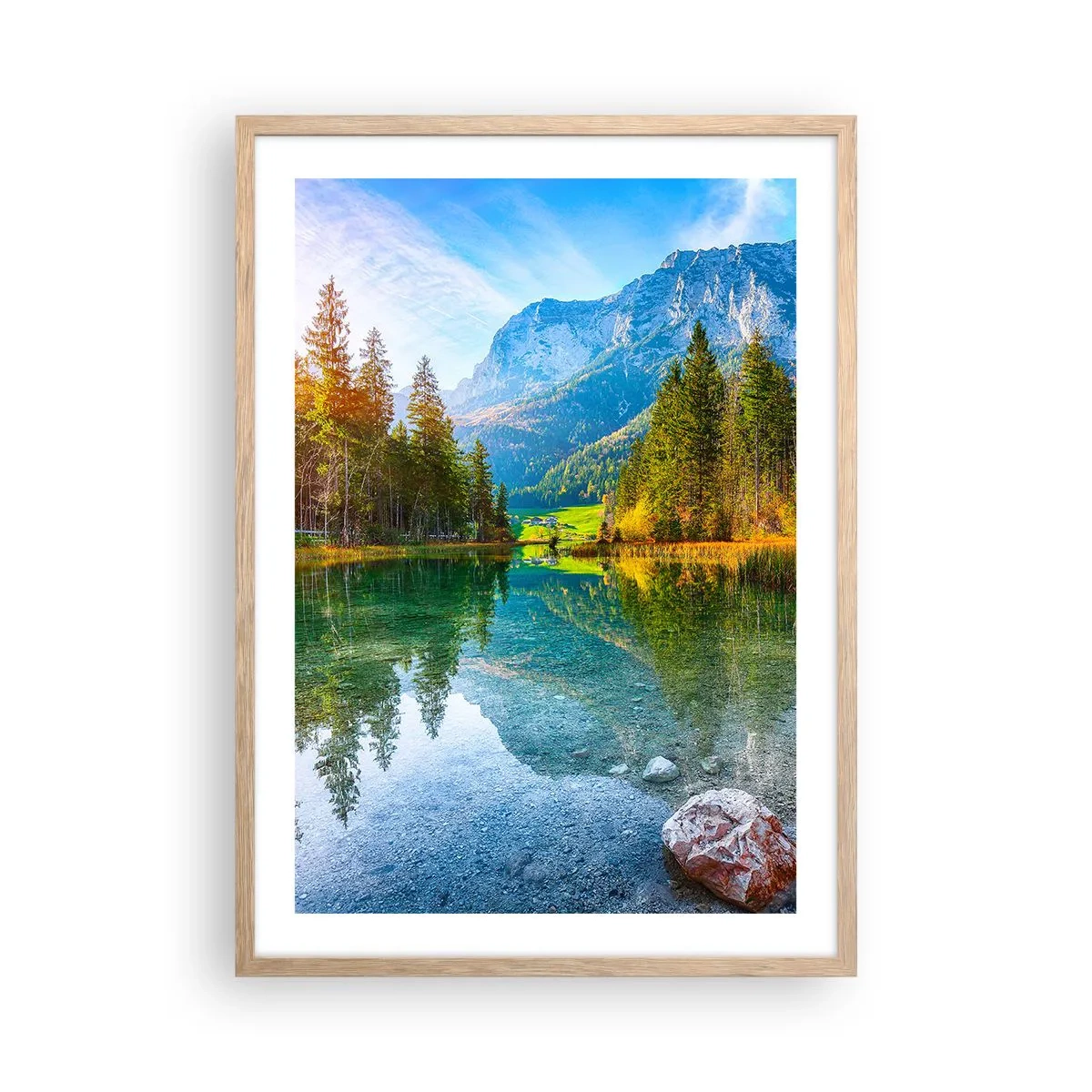 Pôster com moldura de carvalho claro - A suavidade do outono - 50x70 cm