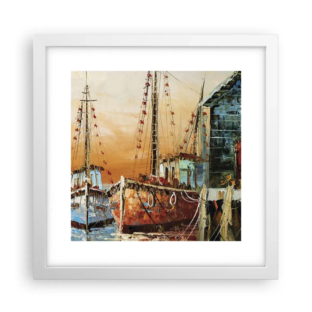 Pôster em moldura branca - Um regresso tranquilo - 30x30 cm