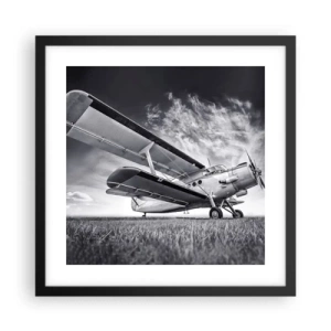 Pôster com moldura preta - Andarilho alado - 40x40 cm