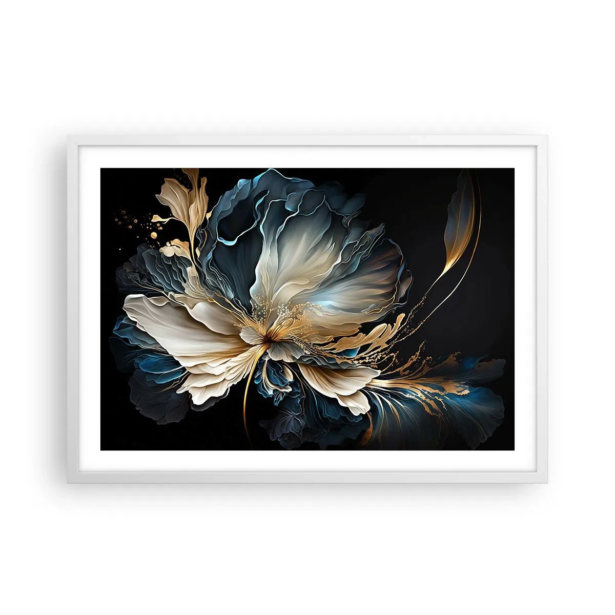 Pôster em moldura branca - Flor de samambaia de conto de fadas - 70x50 cm