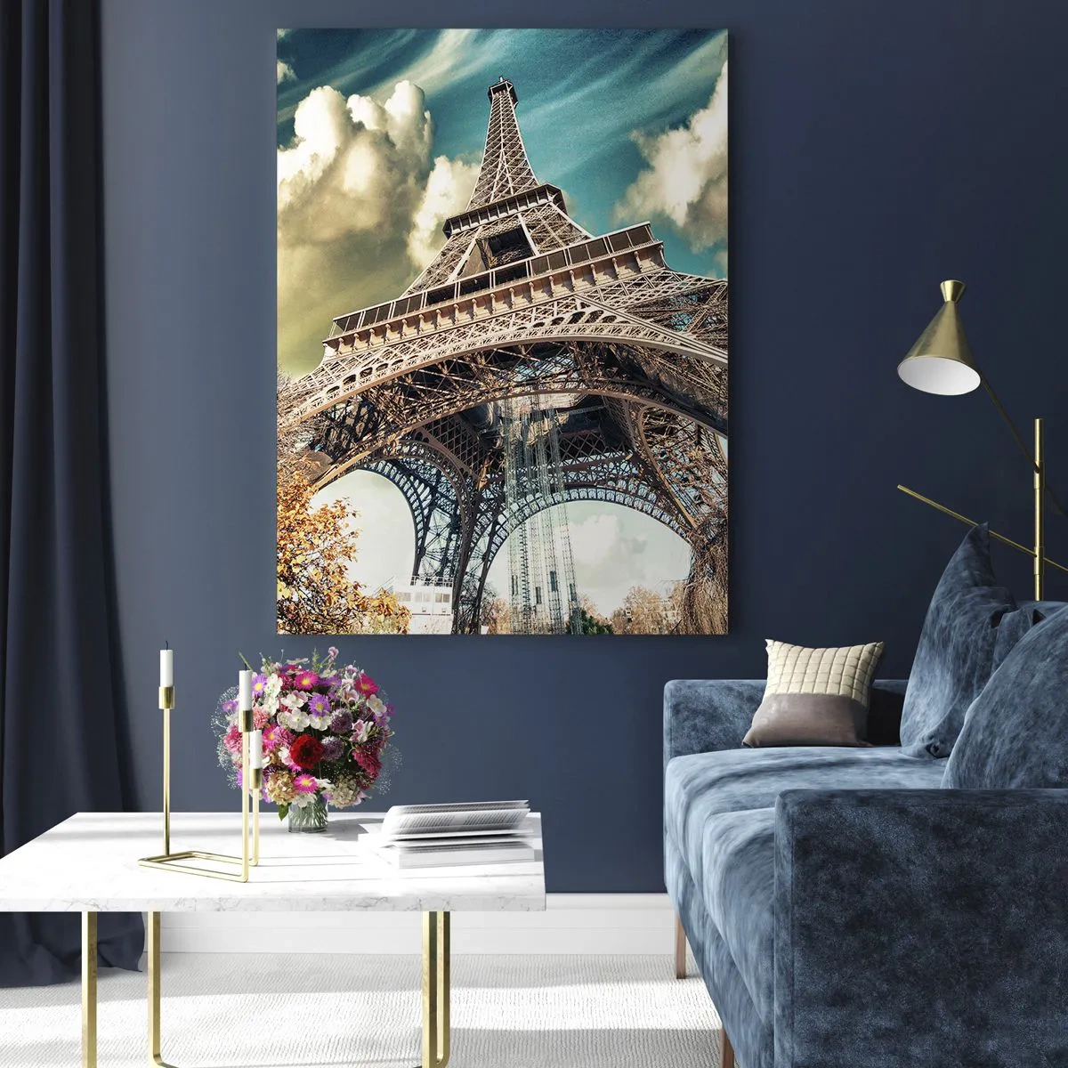 Quadro em vidro - E no outono em Paris... - 50x70 cm
