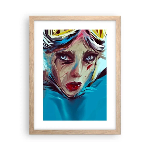 Pôster com moldura de carvalho claro - A guerreira das estradas - 30x40 cm