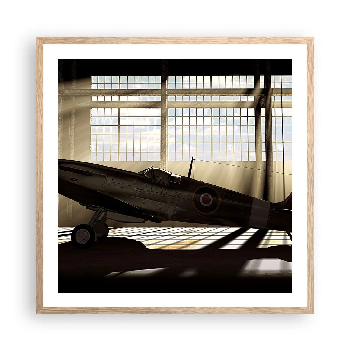 Pôster com moldura de carvalho claro - Descanso do guerreiro - 60x60 cm