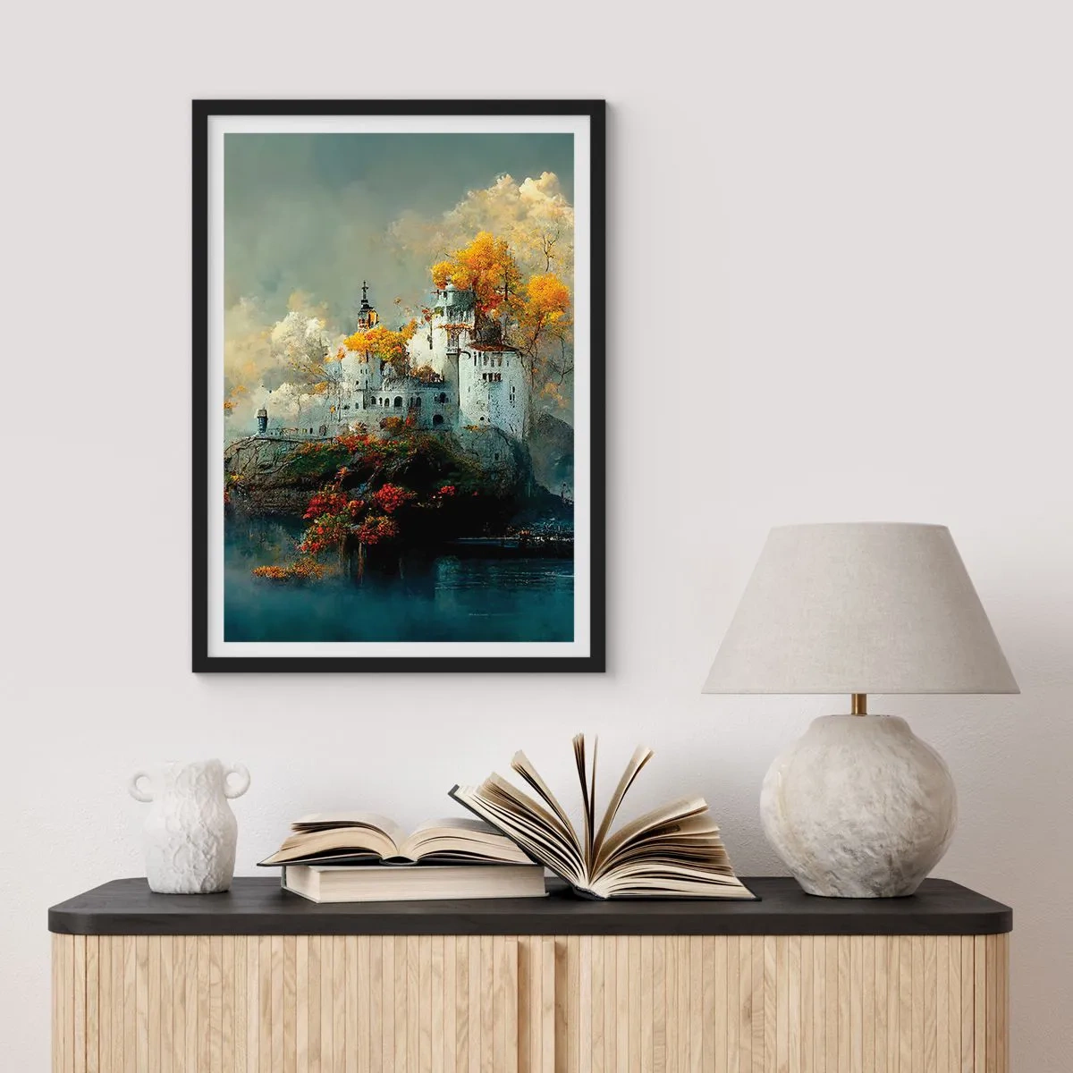 Pôster com moldura preta - O começo de uma história romântica - 61x91 cm