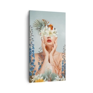 Quadro em tela - Mulher – flor - 45x80 cm