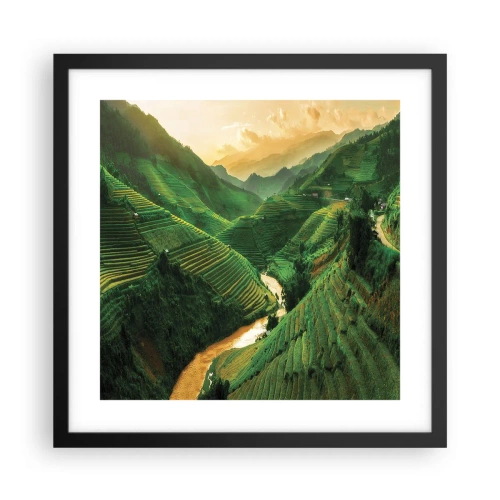 Pôster com moldura preta - Vale vietnamita - 40x40 cm