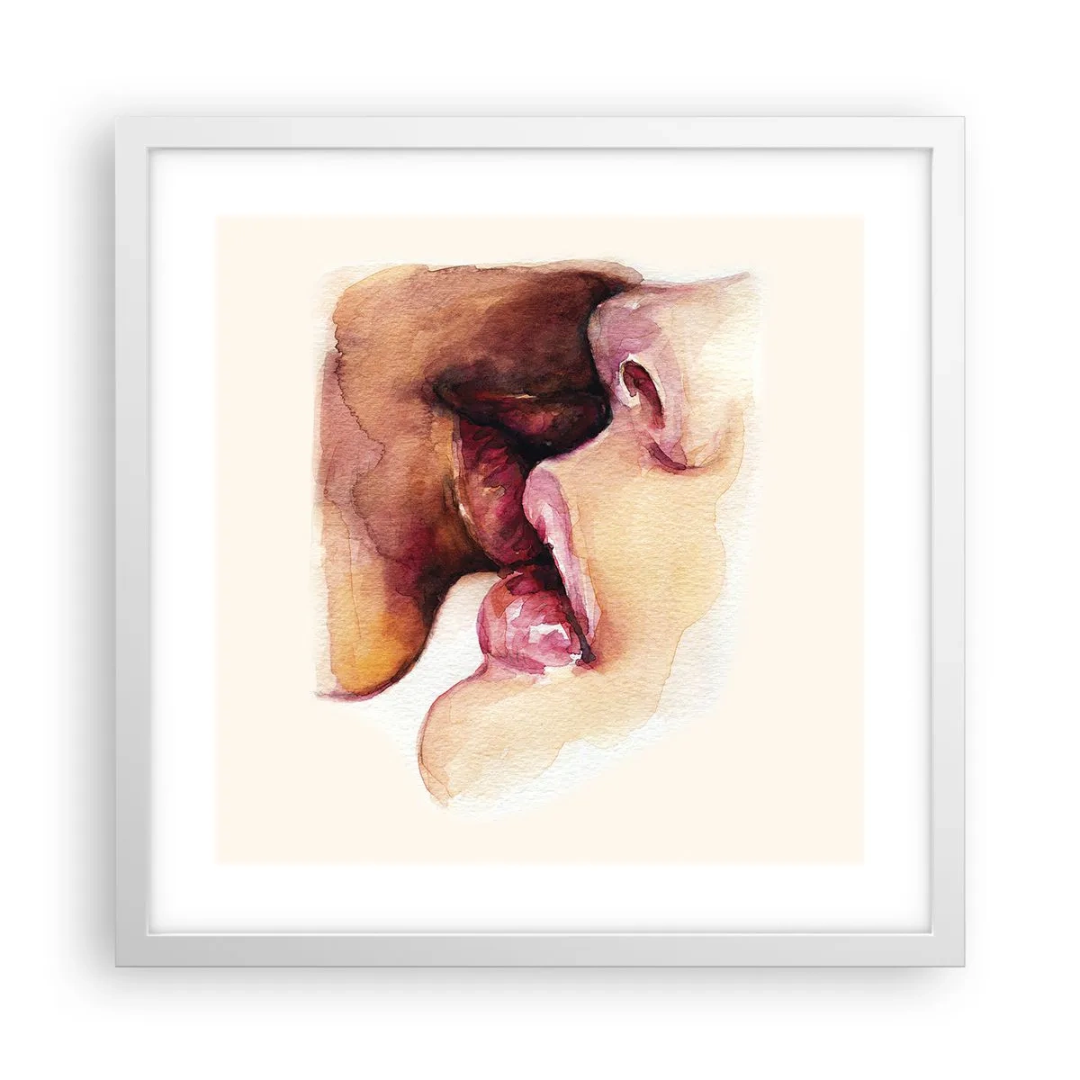 Pôster em moldura branca - Como a noite e o dia, a terra e o céu - 40x40 cm