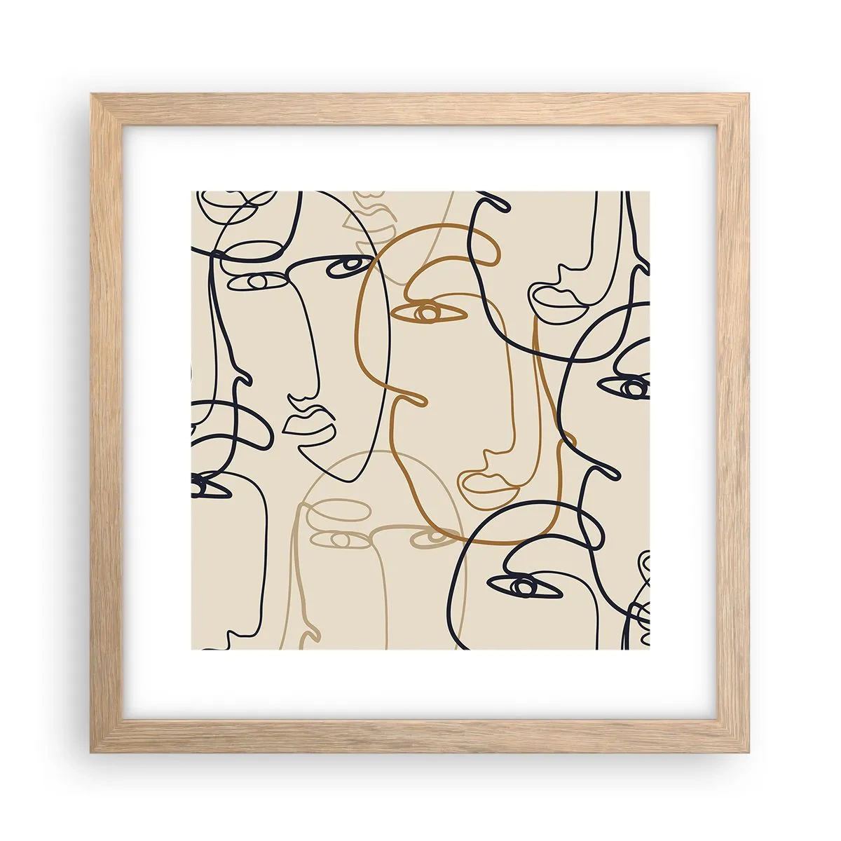 Pôster com moldura de carvalho claro - Retrato multiplicado - 30x30 cm