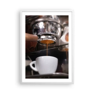 Pôster em moldura branca - Boa hora do dia - 50x70 cm