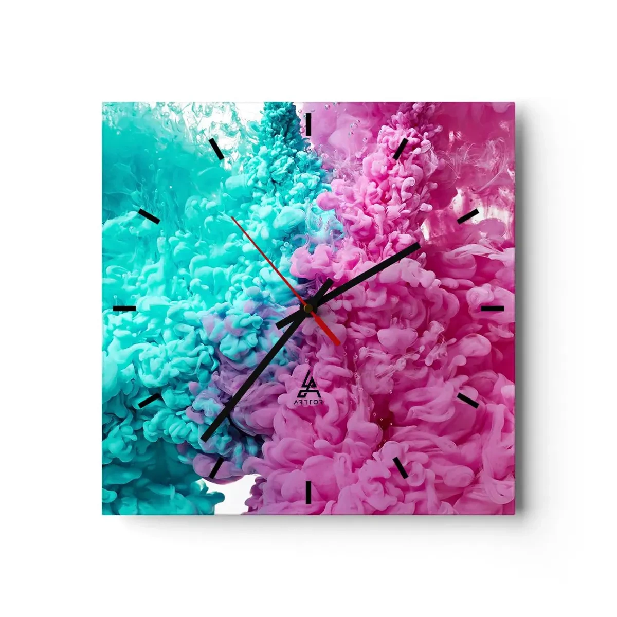 Relógio de parede - Relógio em vidro - Confronto decisivo - 30x30 cm